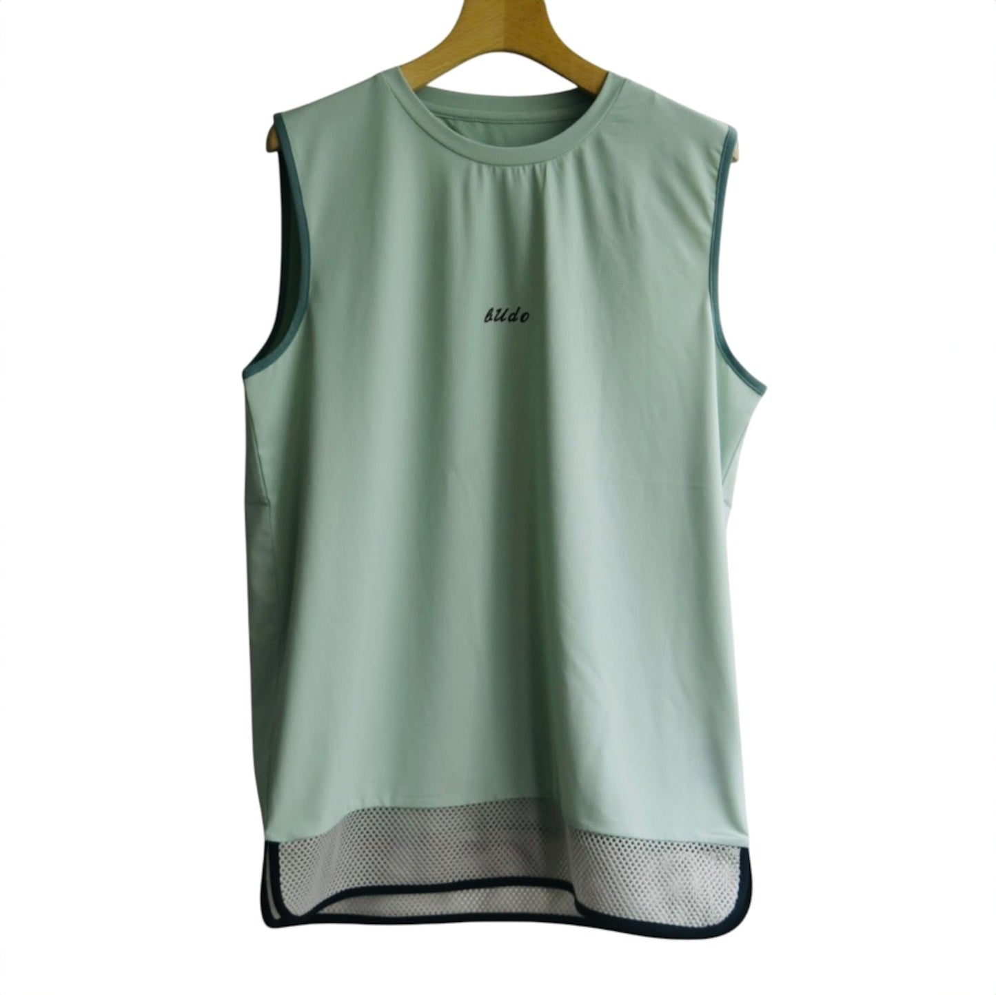 BUDO - Double mesh texture sleeveless グリーン【b25cn111】