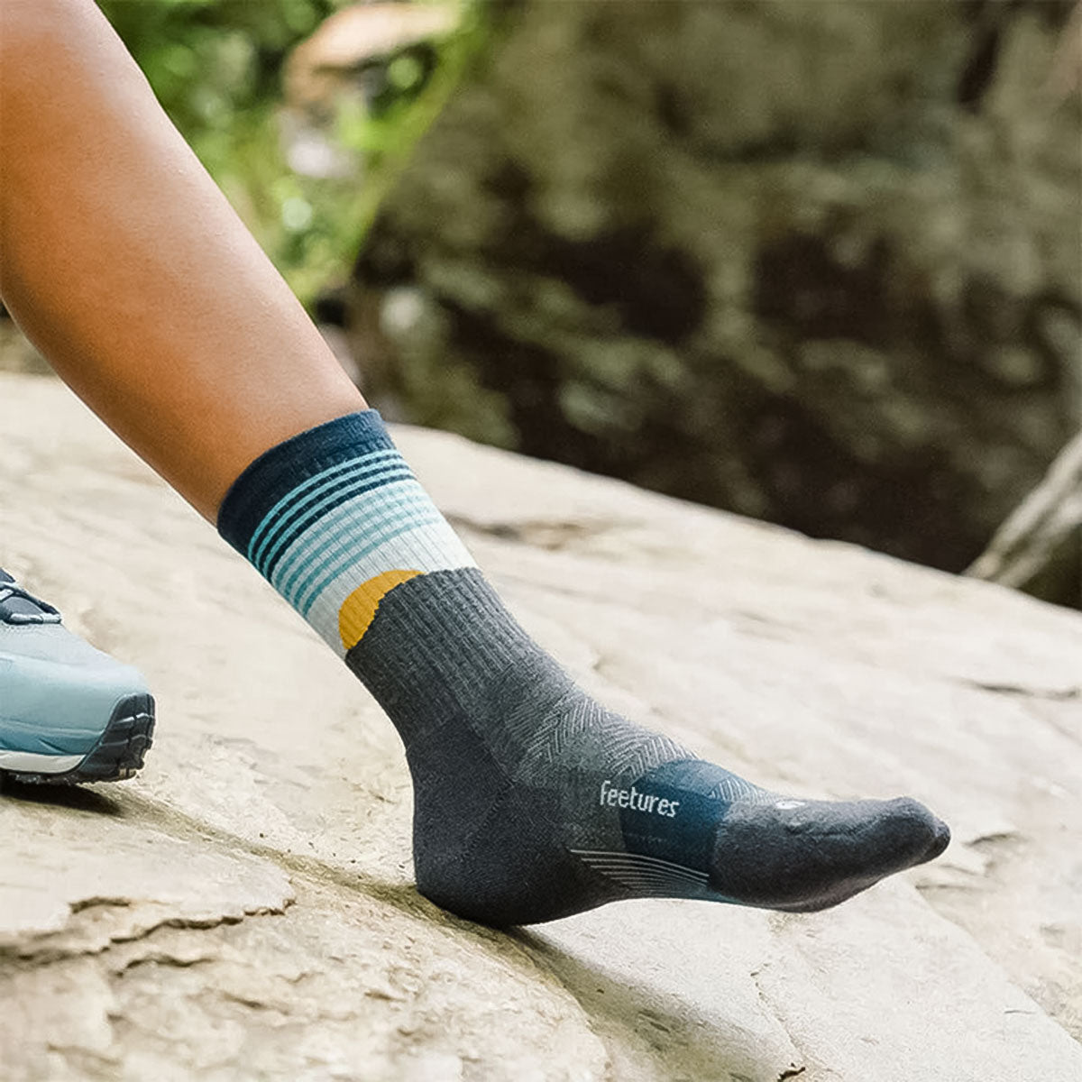FEETURES - TRAIL MAX CUSHION MINI CREW Table Rock Gray 【4400120149242】