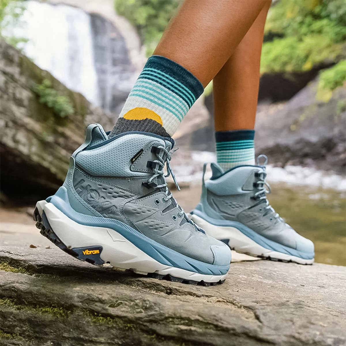 FEETURES - TRAIL MAX CUSHION MINI CREW Table Rock Gray 【4400120149242】