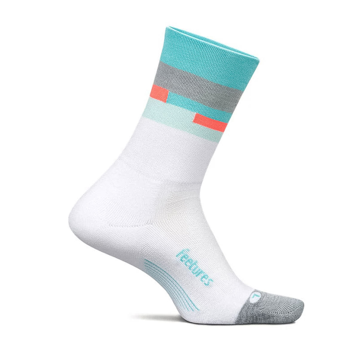 Feetures - ELITE LIGHT CUSHION MINI CREW-AquaticWhite 【4400040161251】
