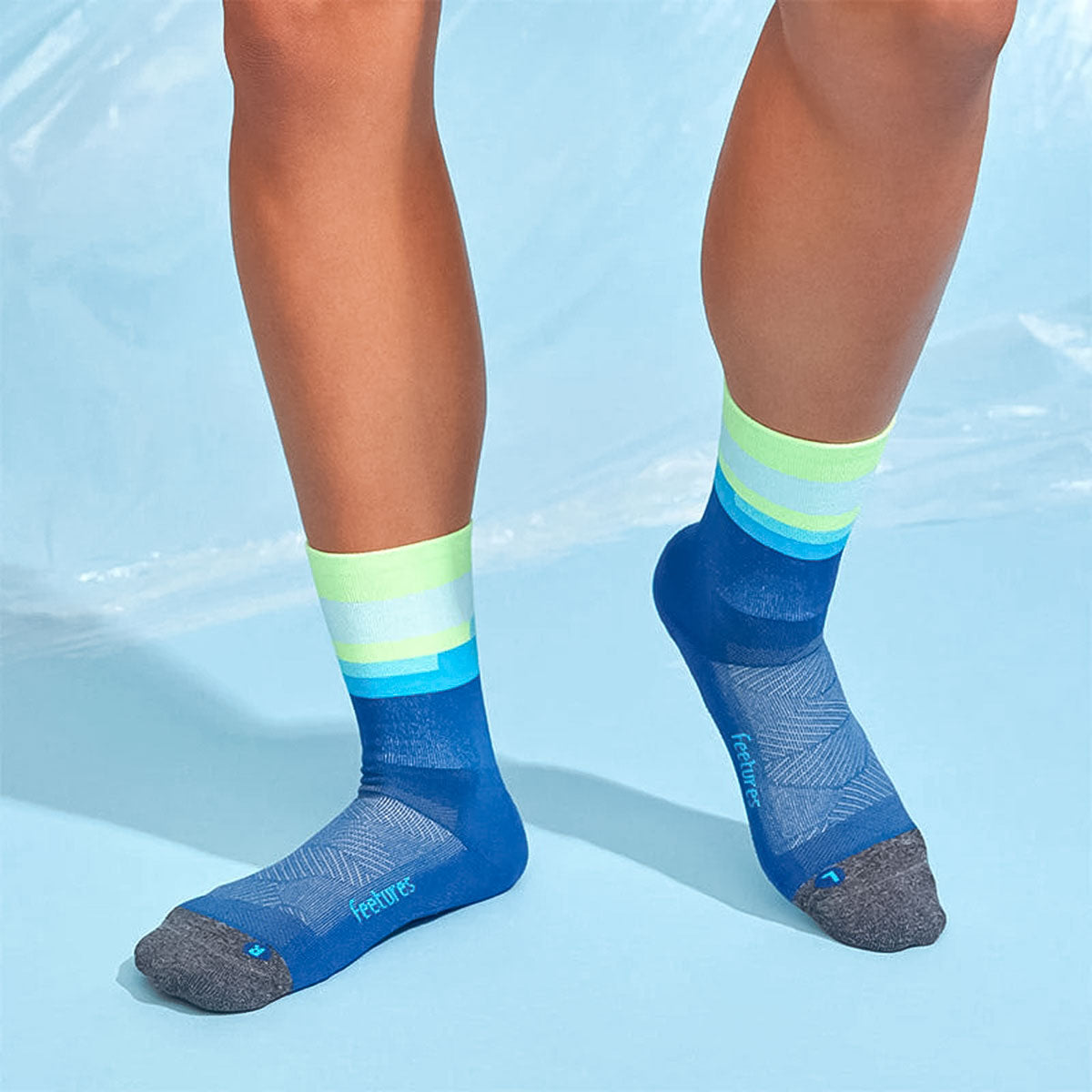 Feetures - ELITE LIGHT CUSHION MINI CREW-Surfboard Blue 【4400040162251】