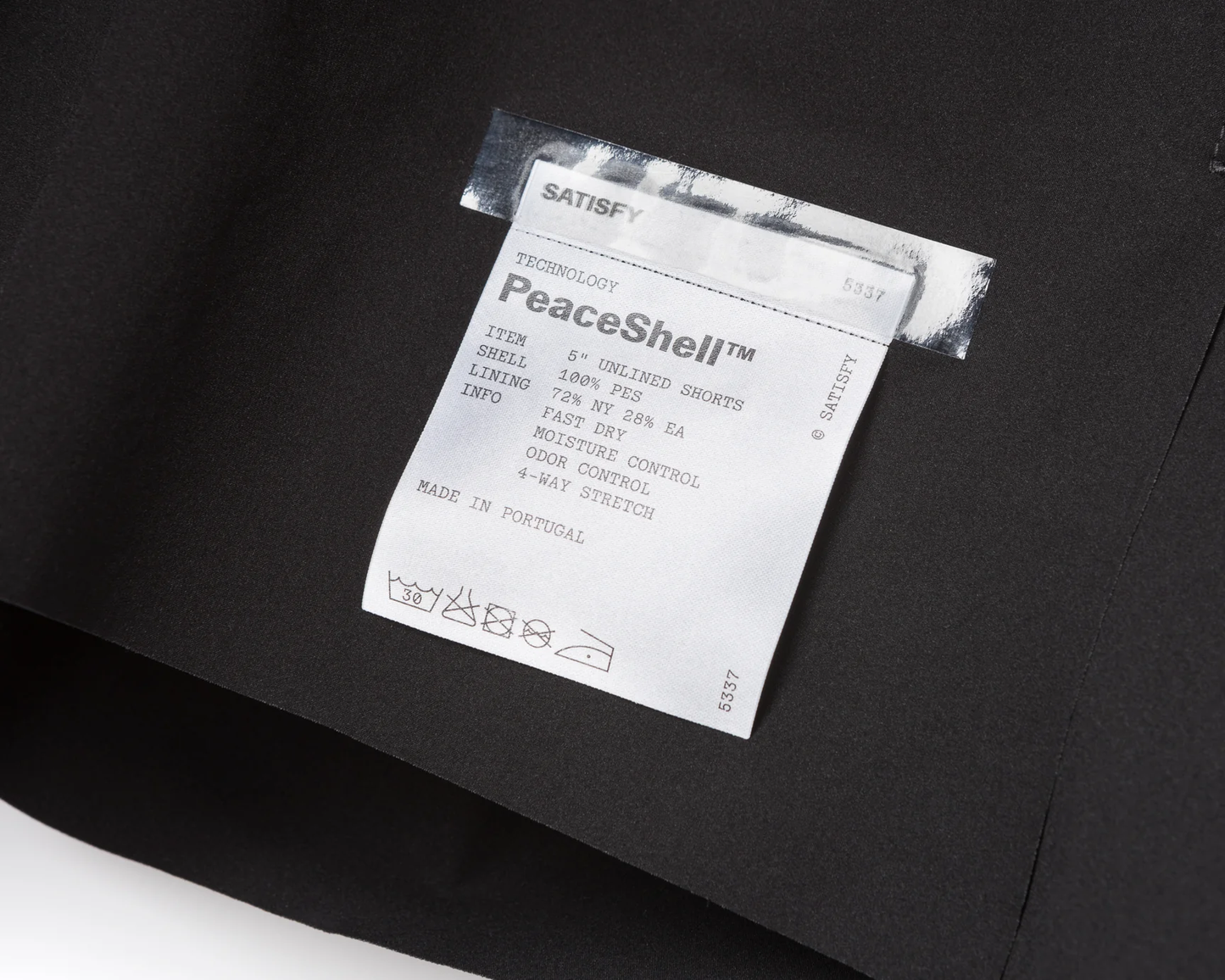 5337-BK-CO Satisfy Peaceshell 5" Unlined Shorts Black"