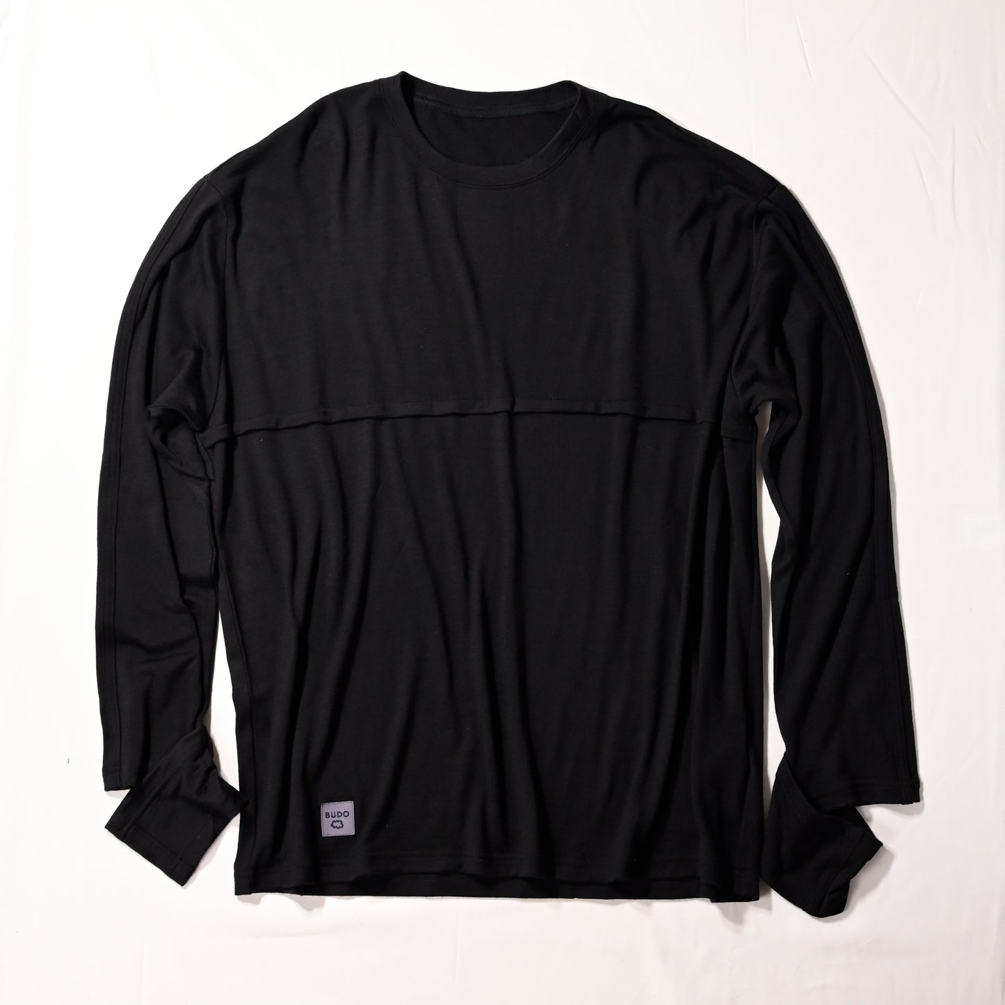 BUDO - Merino Wool Long Cut Sleeveblack Black×blackline 【B22CB227A】