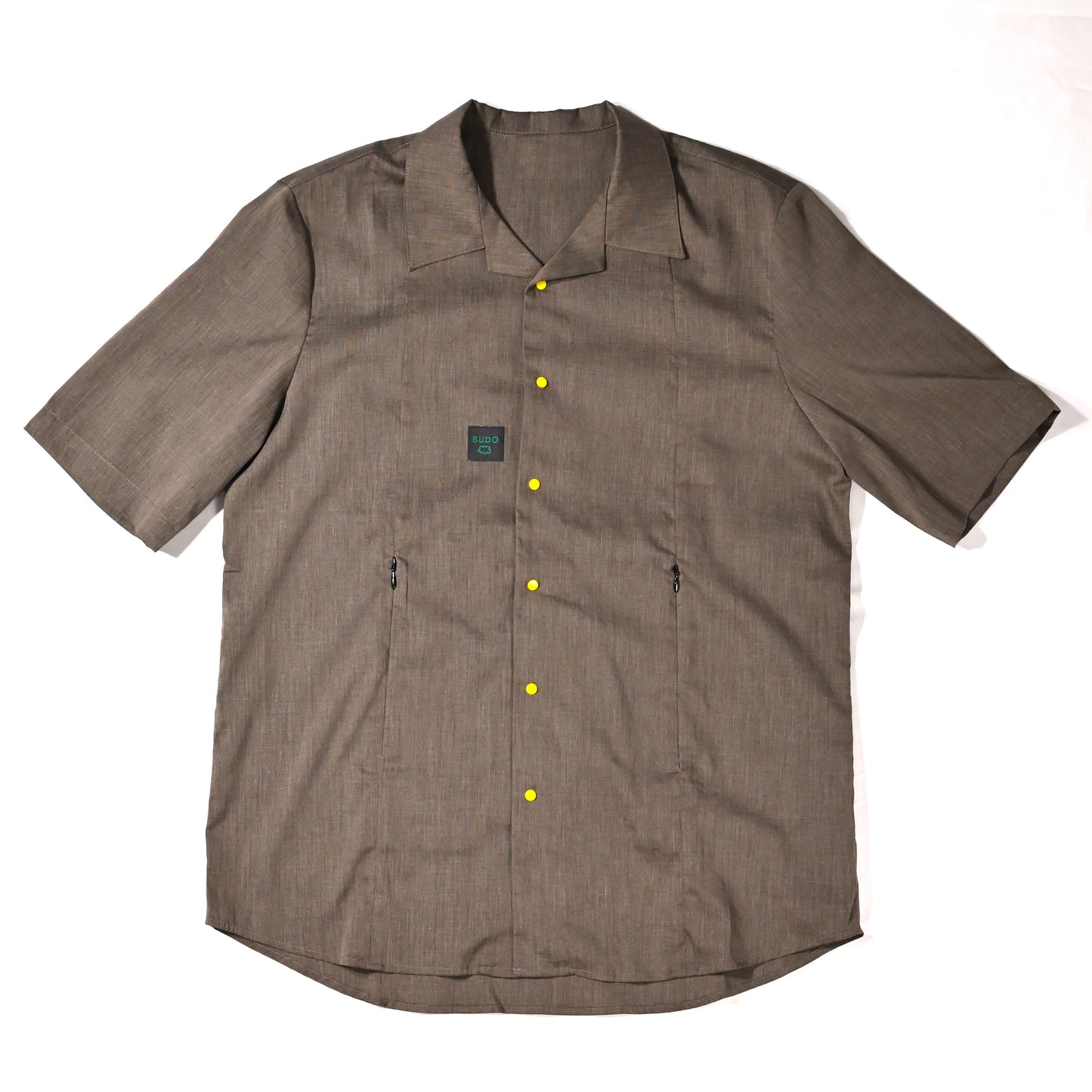 B24FB332 BUDO SNAP LINEN SHIRTS BROWN