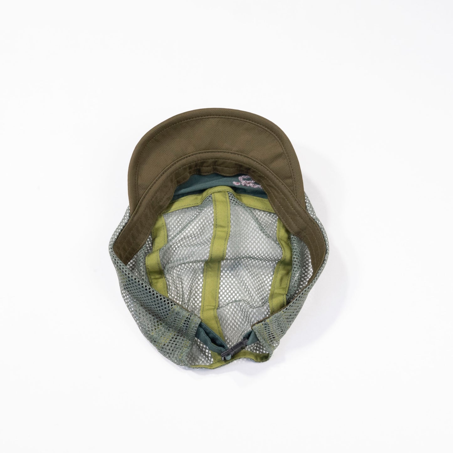 BUDO - <SHORT BRIM DRY MESH CAP>:birdgreen×khaki