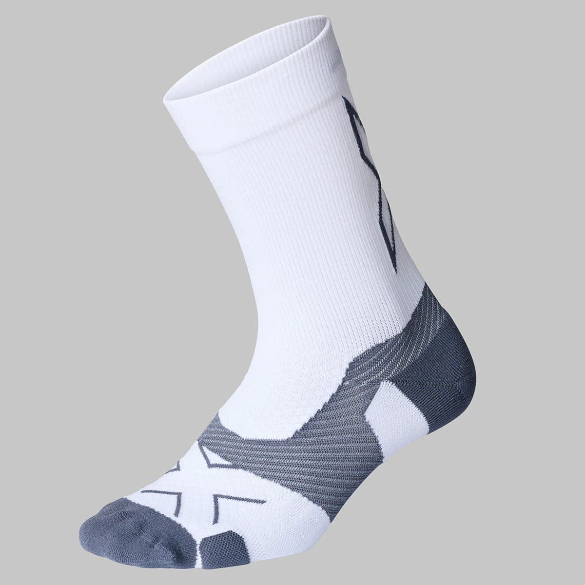 2XU - VECTR LIGHT CUSHION CREW WHT/GRY【UA7005E】