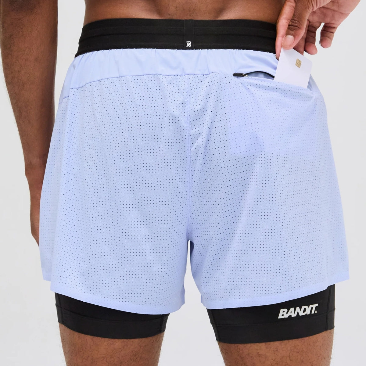 Bandit Running - Men's Vento 2-In-1 Run Short BREEZE BLUE【MBSHP005SM25BE】