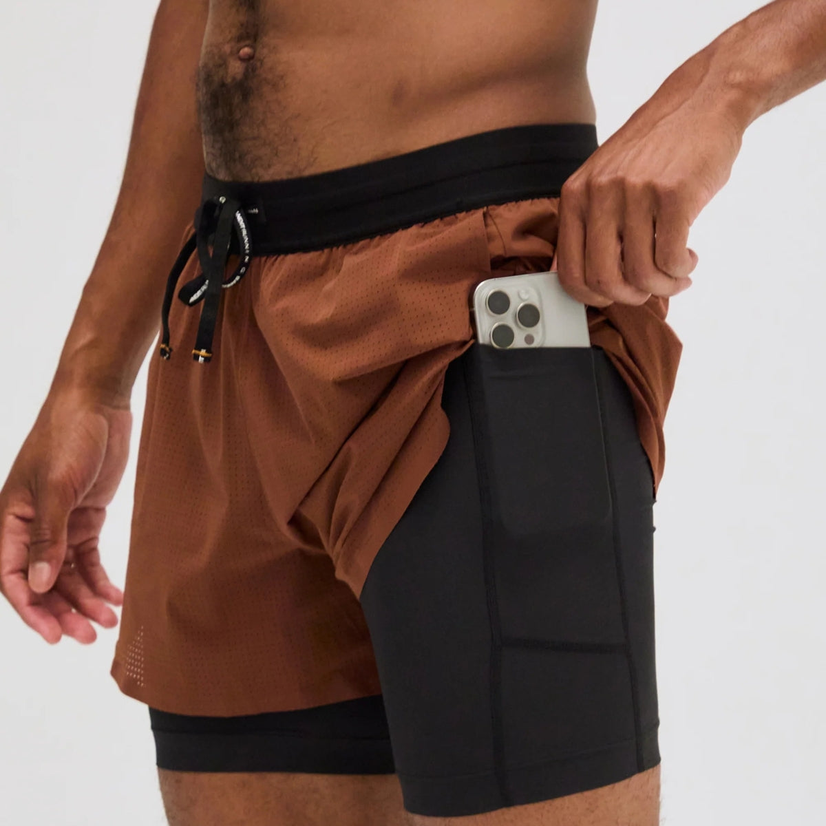 Bandit Running ‐ Men's Vento 2-In-1 Run Short COFFEE BEAN【MBSHP005SM25CB】