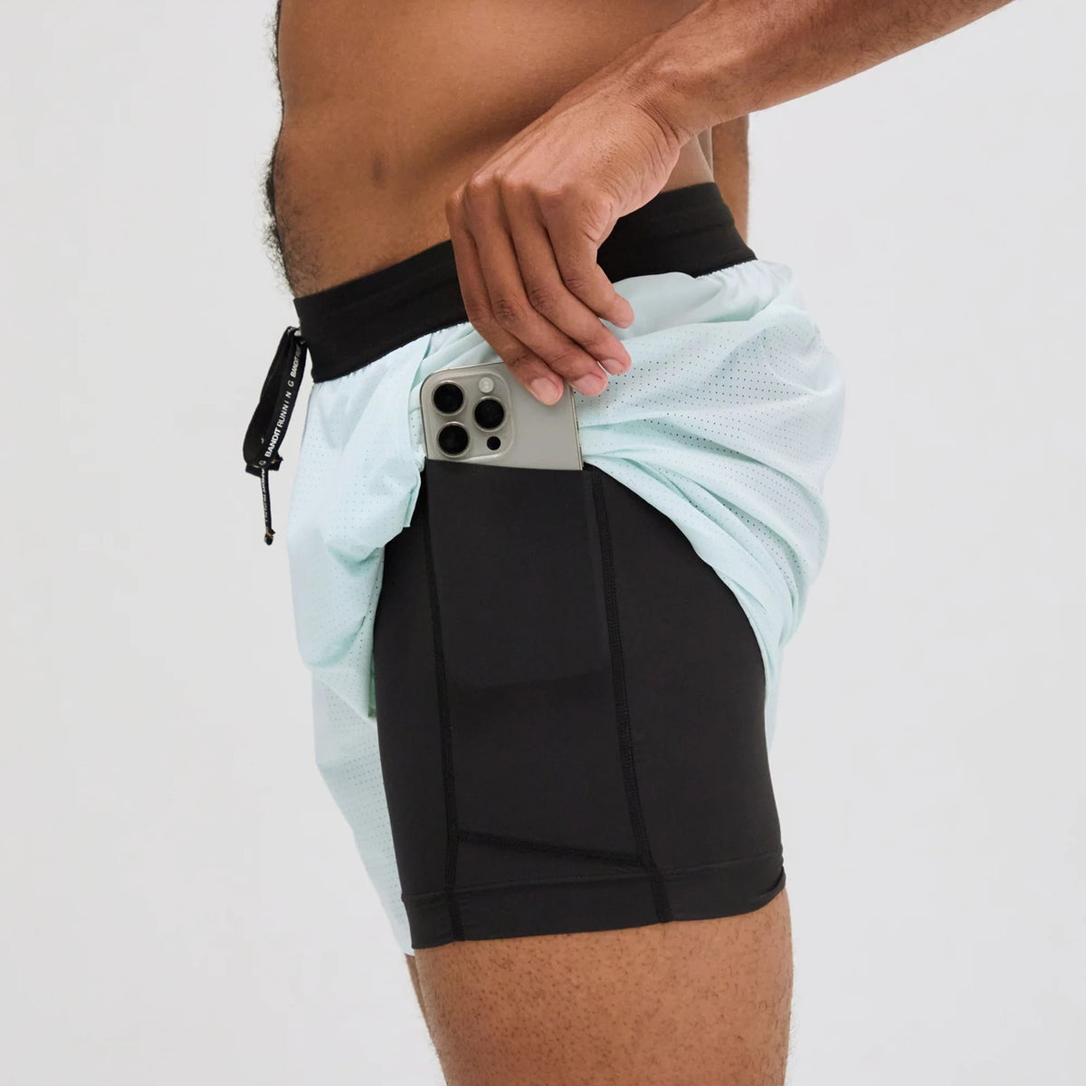 Bandit Running ‐ Men's Vento 5" Run Short MINTY BLUE【MBSHP006SM25MB】