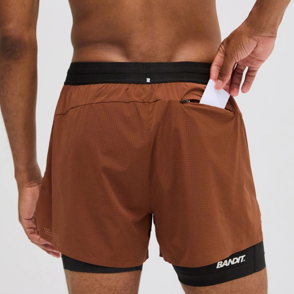 Bandit Running ‐ Men's Vento 2-In-1 Run Short COFFEE BEAN【MBSHP005SM25CB】