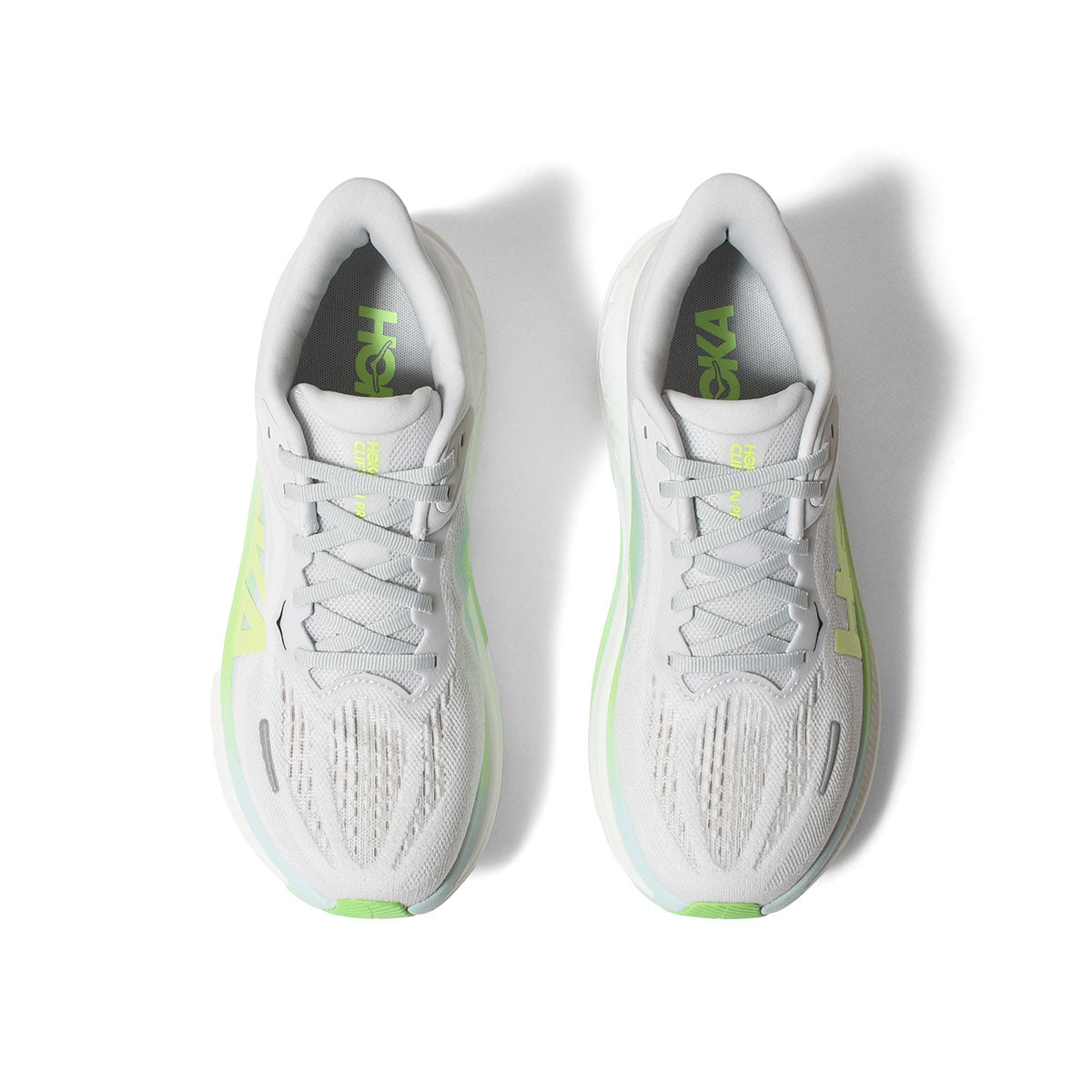HOKA - W CLIFTON PRO COSMIC GREY /NEON YUZU【1176530-CNNY】