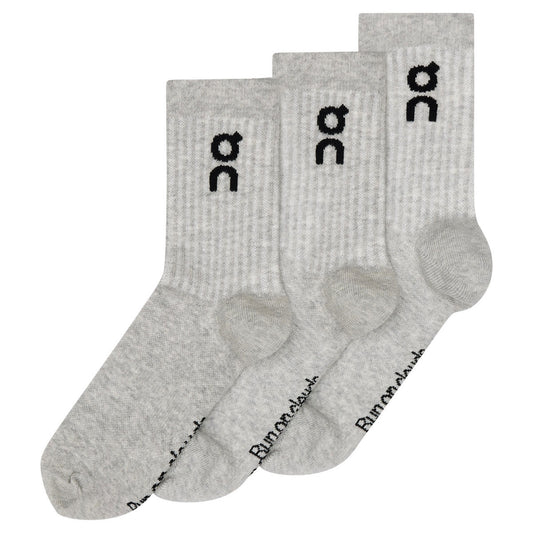 On - Logo Sock High 3P U Heather Gray【2UF10311732】