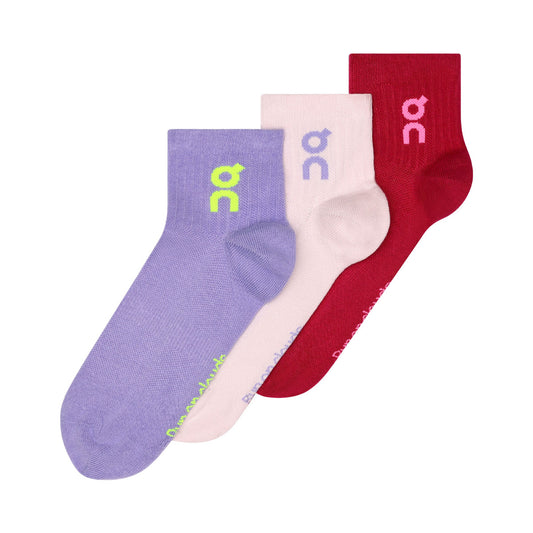 On - Logo Sock Mid 3P U Orchid | Comet 【2UF10523891】