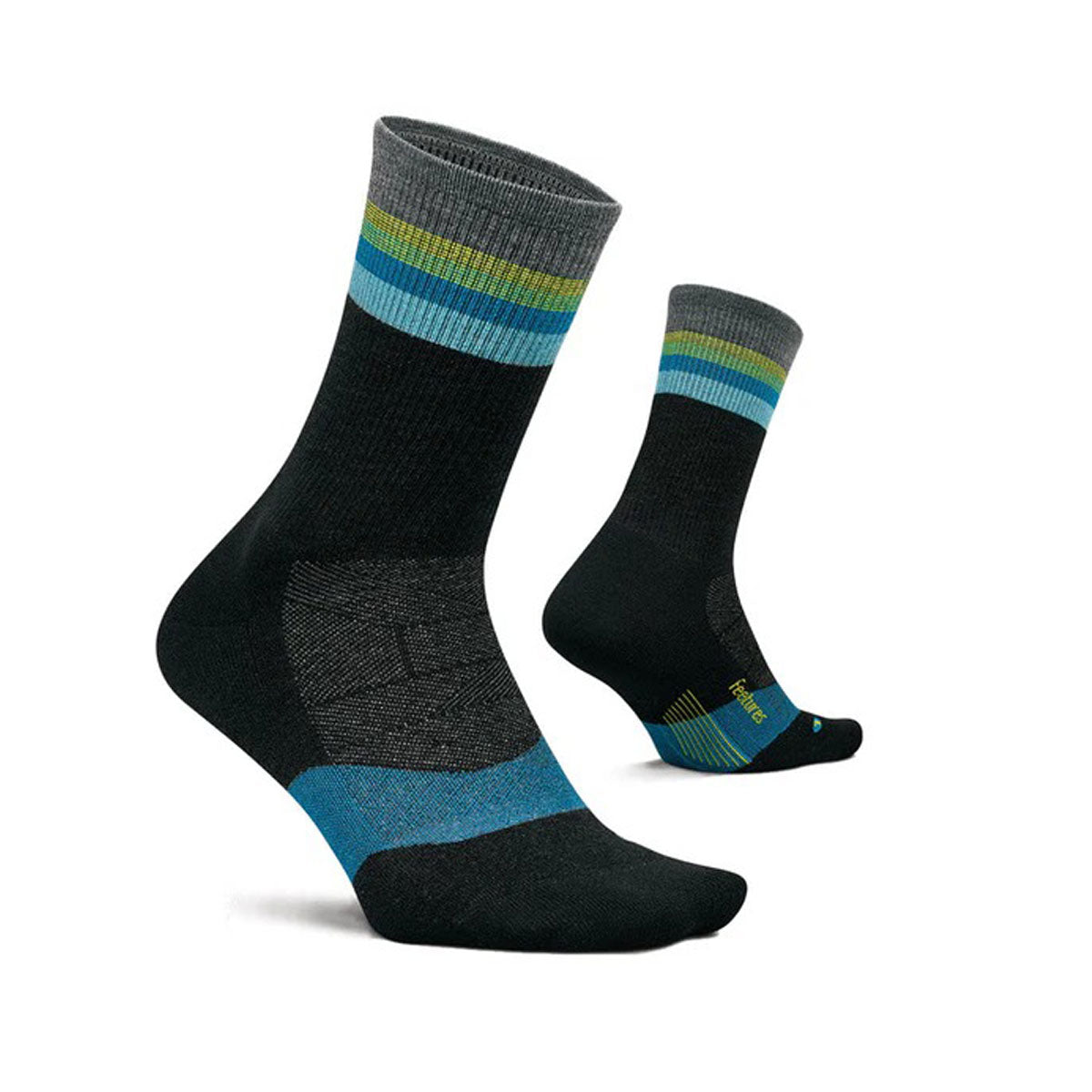 FEETURES - MERINO10 MAX CUSHION MINI CREW Luminous Black 【4400080189252】