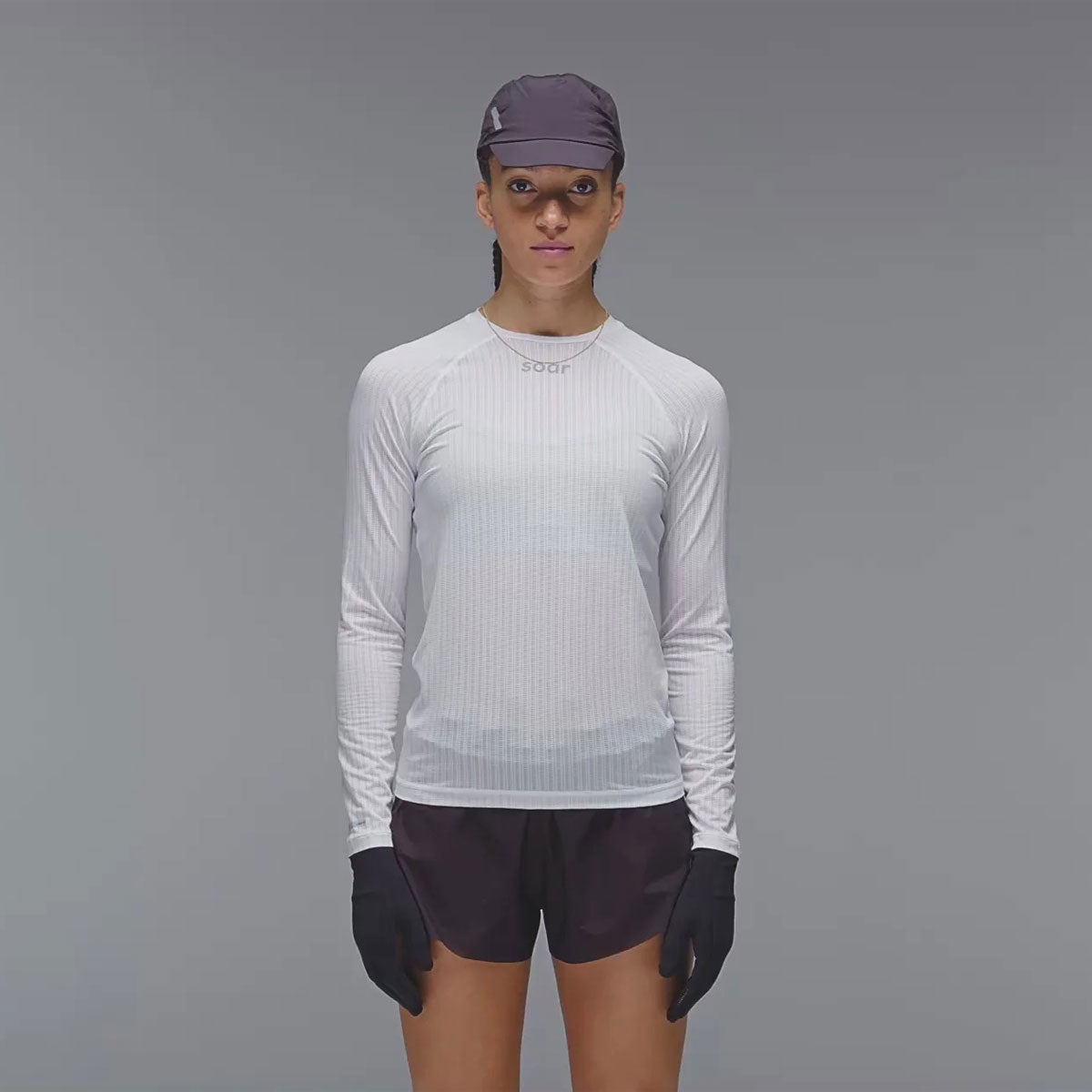 SOAR - Women’s Race Base Layer White / Black / Grey Stripe 【AW25-SBL2W-BLK】