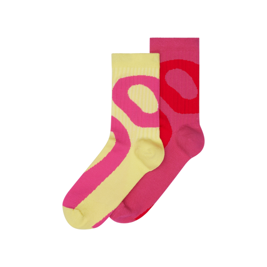 2UF10132893 Liquid Logo Sock High 2P U Limelight | Pink