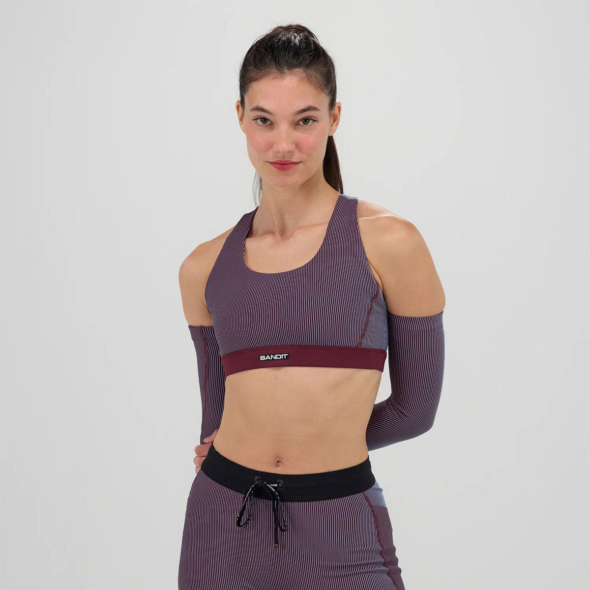 Bandit Running - Striped Cadence Scoop Neck Run Bra 【WTSBP002FL25FV】