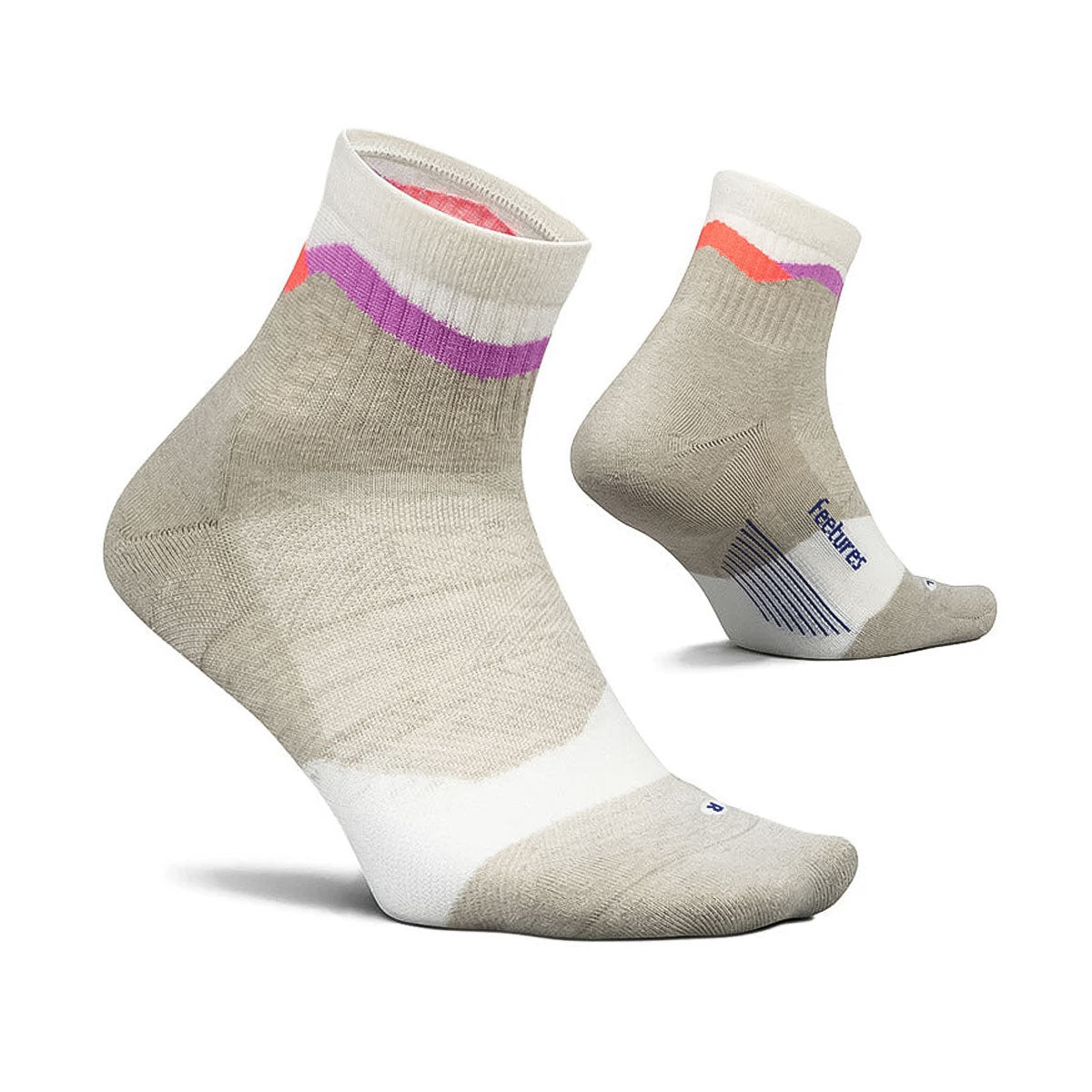 Feetures - TRAIL MAX CUSHION QUARTER Mountain High Cream 【4400130184252】