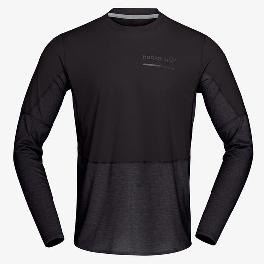 Norrøna - senja equaliser lightweight Long sleeve (M) Caviar Black【1205820230-307718】
