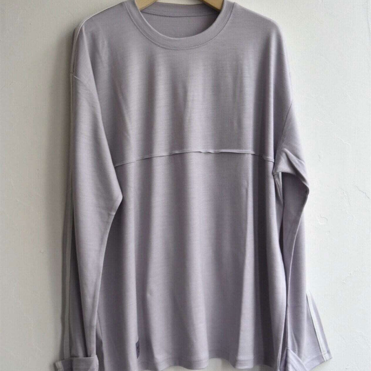 BUDO - Merino Wool Long Cut Sleeve モーブ【b24cb501】
