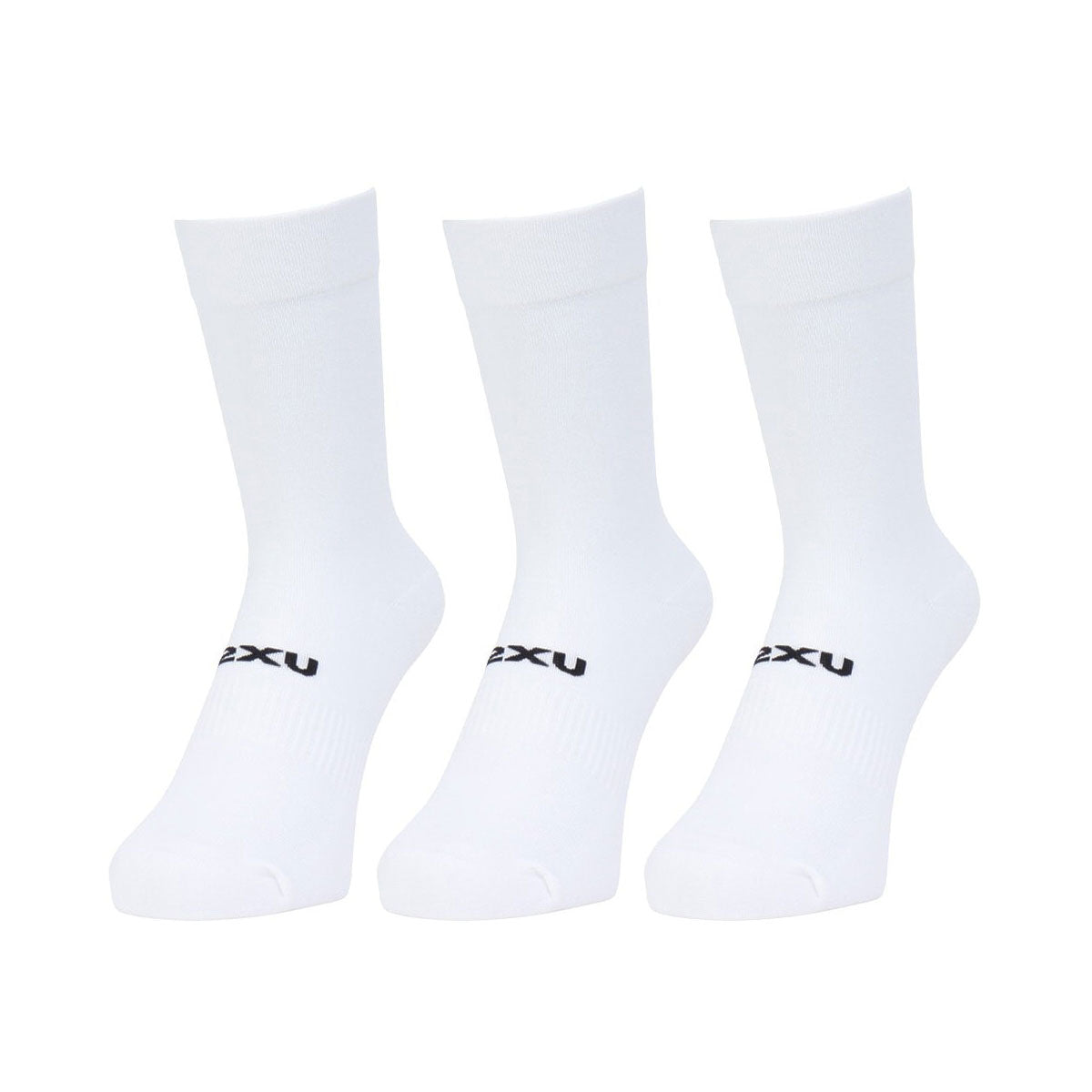 2XU - CREW SOCKS 3 PACK WHT/BLK【UQ7238E】