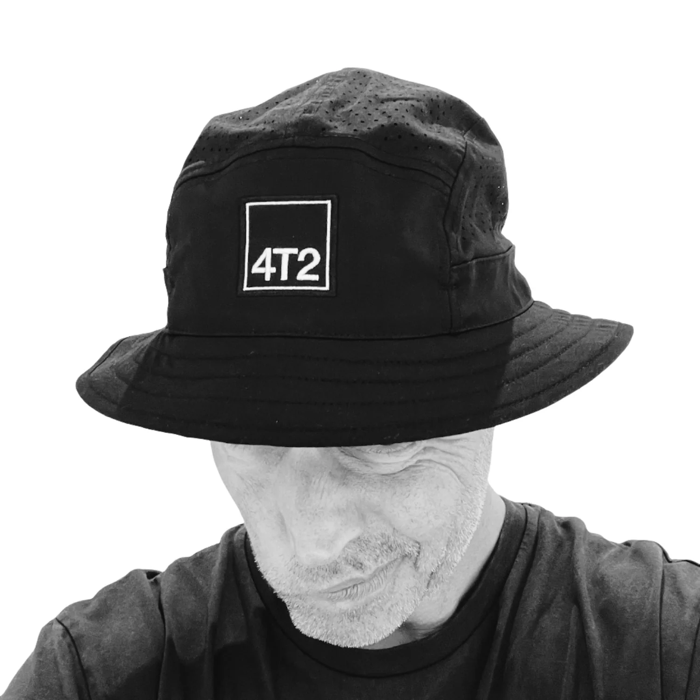 technical adjustable bucket hat, get lost.black