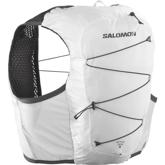 SALOMON ACTIVE SKIN 8 WITH FLASKS WHITE/EBONY