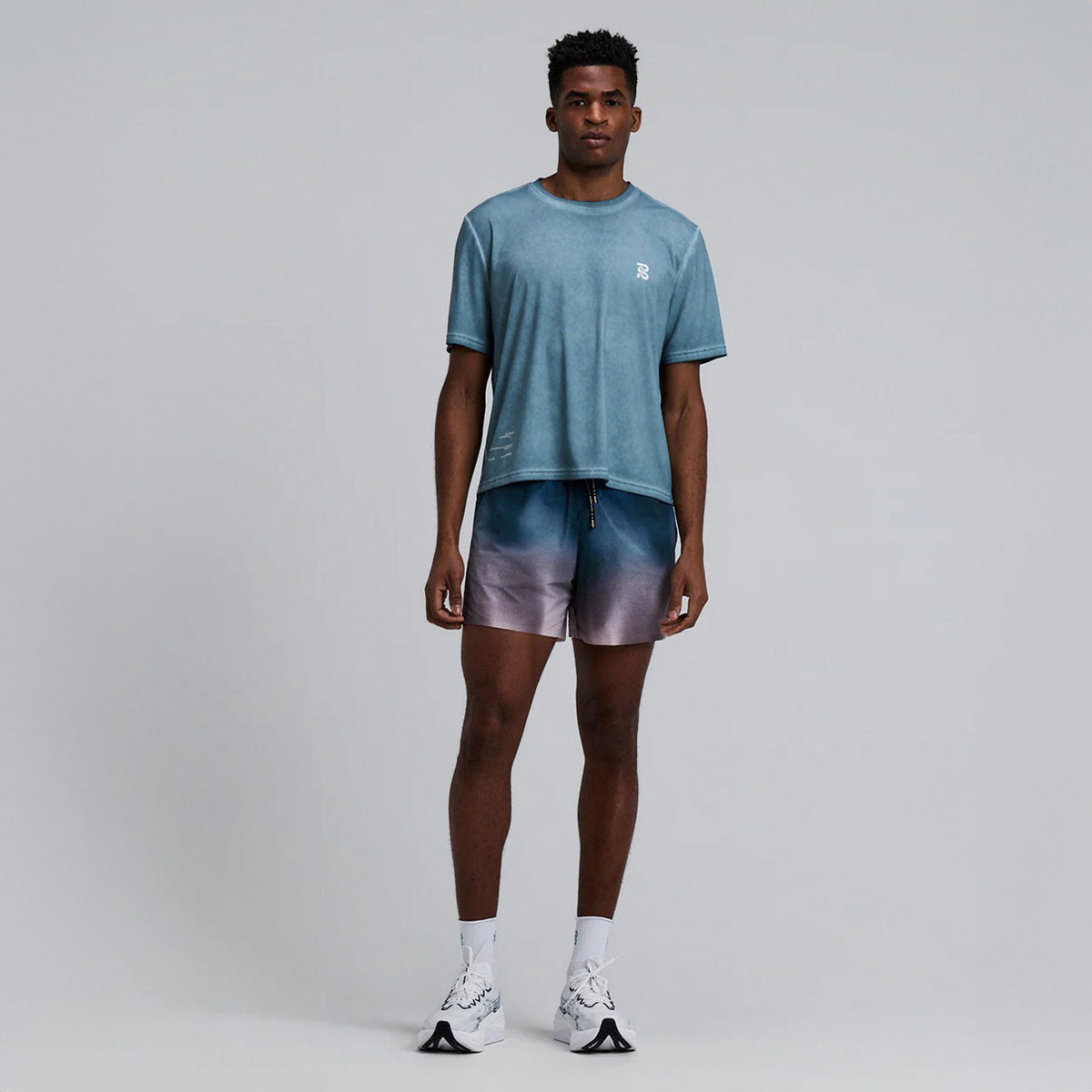Bandit Running - Vento Men’s 5 Trainig Shorts 2.0 Tranquil Blue Wave Print【MBRSP006SP26TBW】