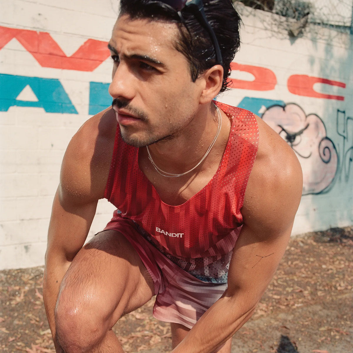 Bandit Running - Spector Racing Singlet Uneven Vert Poppy【MTSNP002SM26UVP】
