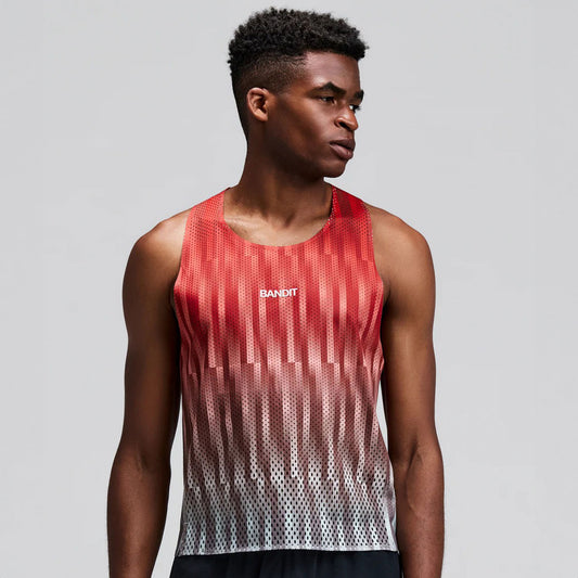 Bandit Running - Spector Racing Singlet Uneven Vert Poppy【MTSNP002SM26UVP】