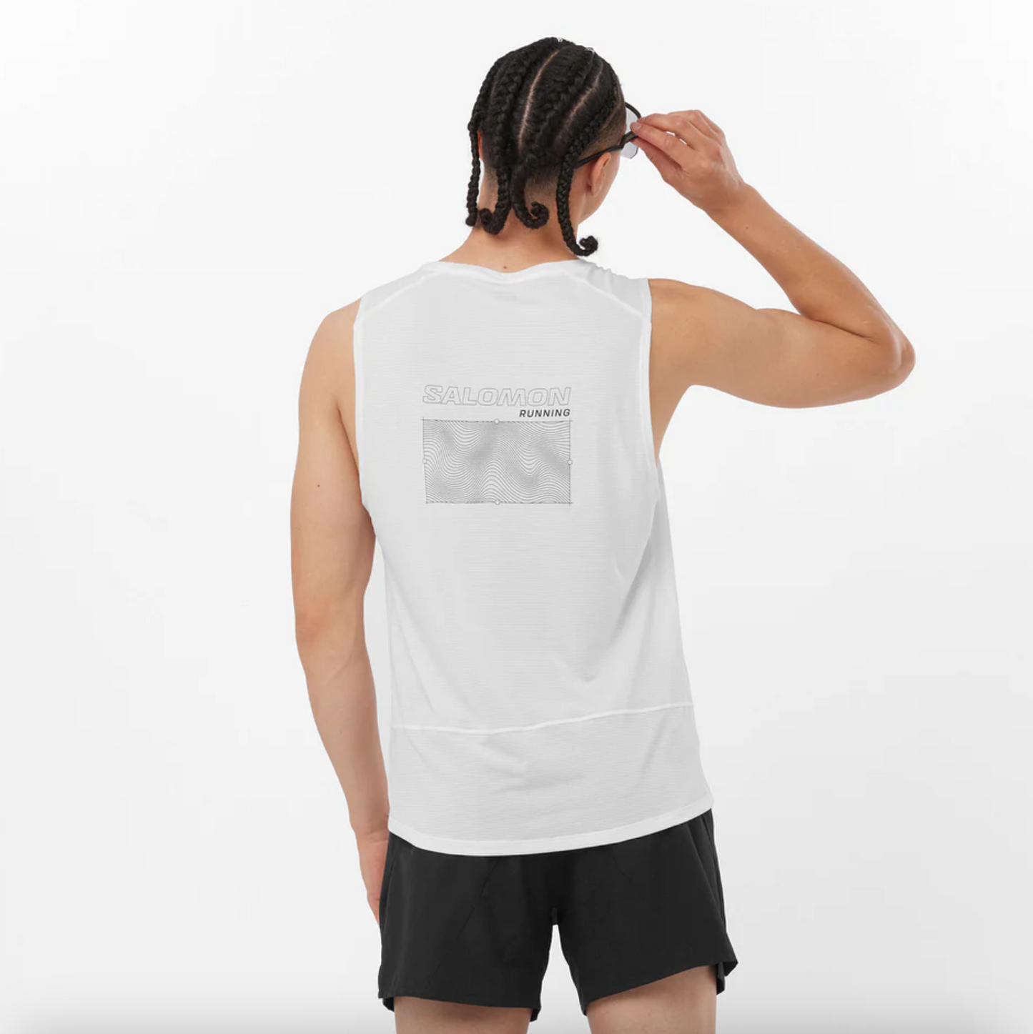 LC2195900 SALOMON CROSS RUN TANK GFX M WHITE