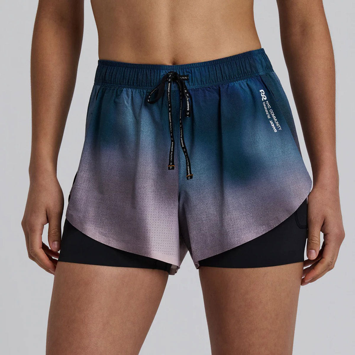 Bandit Running - Vento Women’s 2-in-1 Short Aegean Blue Wave Print【WBRSP004SP26AWO】