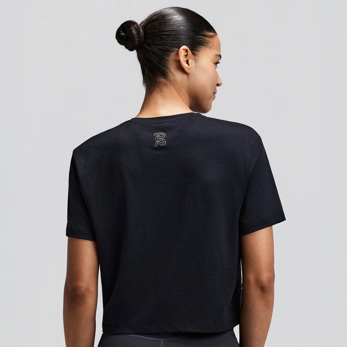 Bandit Running - Micro Mesh Mesh Women’s Cropped Tee Black【WTCSP012SM26BB】