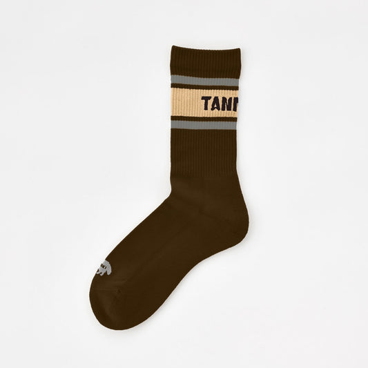 123TA37 Sato Border Socks Dark Brown