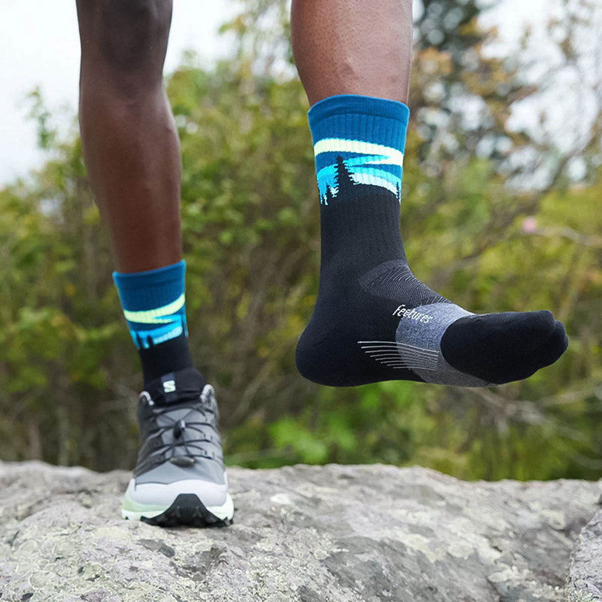 Feetures - TRAIL MAX CUSHION MINI CREW Blue Aurora 【4400120187252】