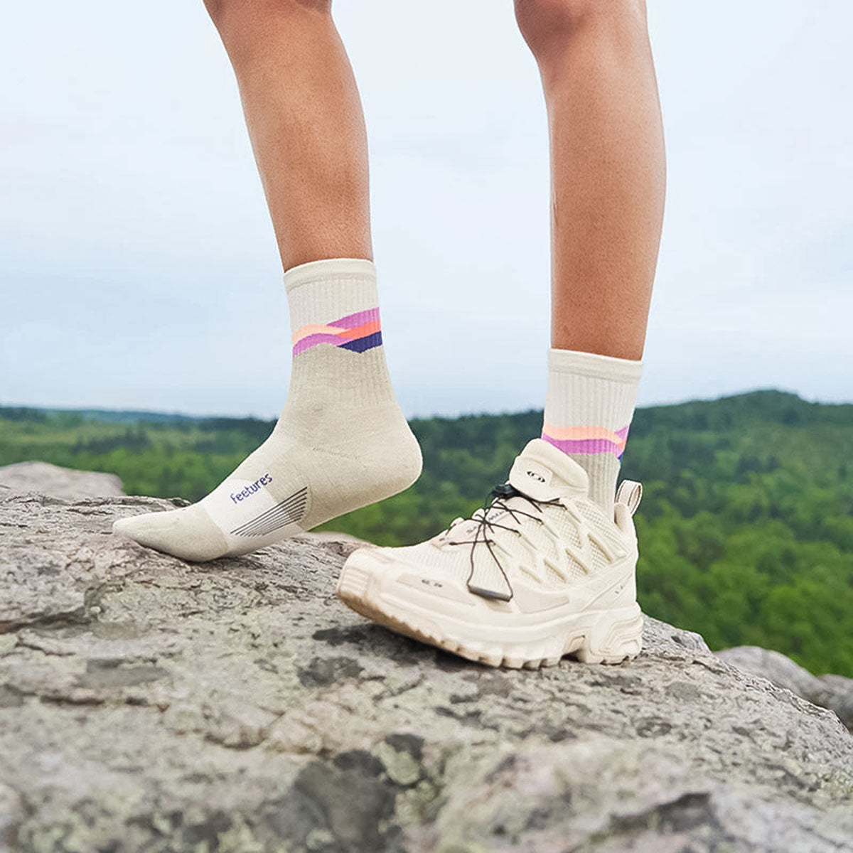 Feetures ‐ TRAIL MAX CUSHION MINI CREW Mountain High Cream