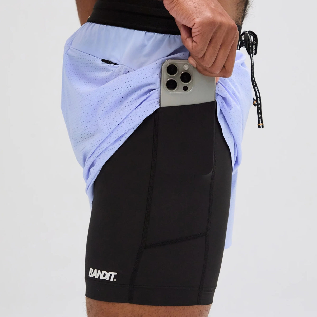 Bandit Running - Men's Vento 2-In-1 Run Short BREEZE BLUE【MBSHP005SM25BE】