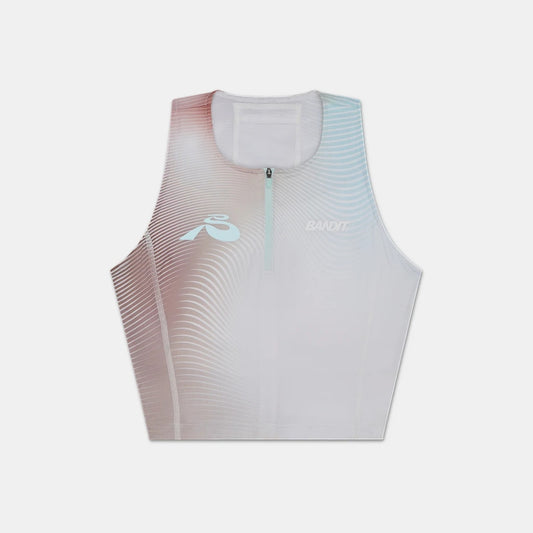 Bandit Running ‐ Ares Zip Front Race Crop MINTY BLUE【WTCCP003SM25UT】