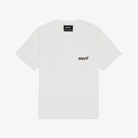 UTTSL002SP26WW Bandit  Unisex Cotton Tee - Painted Current  / WHITE