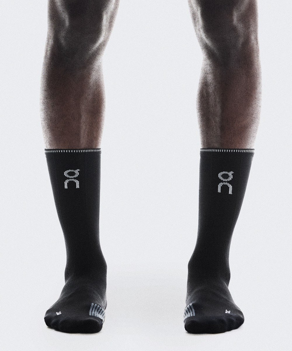 On - Performance Run Sock High U Black | Eclipse 【2UF10040106】